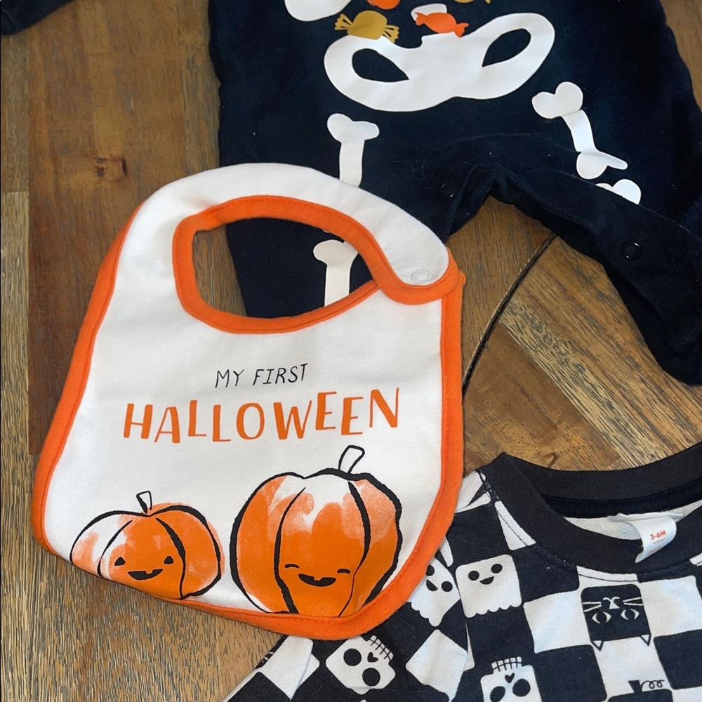 Halloween Baby Outfit Bundle Carters Old Navy Cat & Jack 0-6M Pumpkin Skeleton - Picture 6 of 10